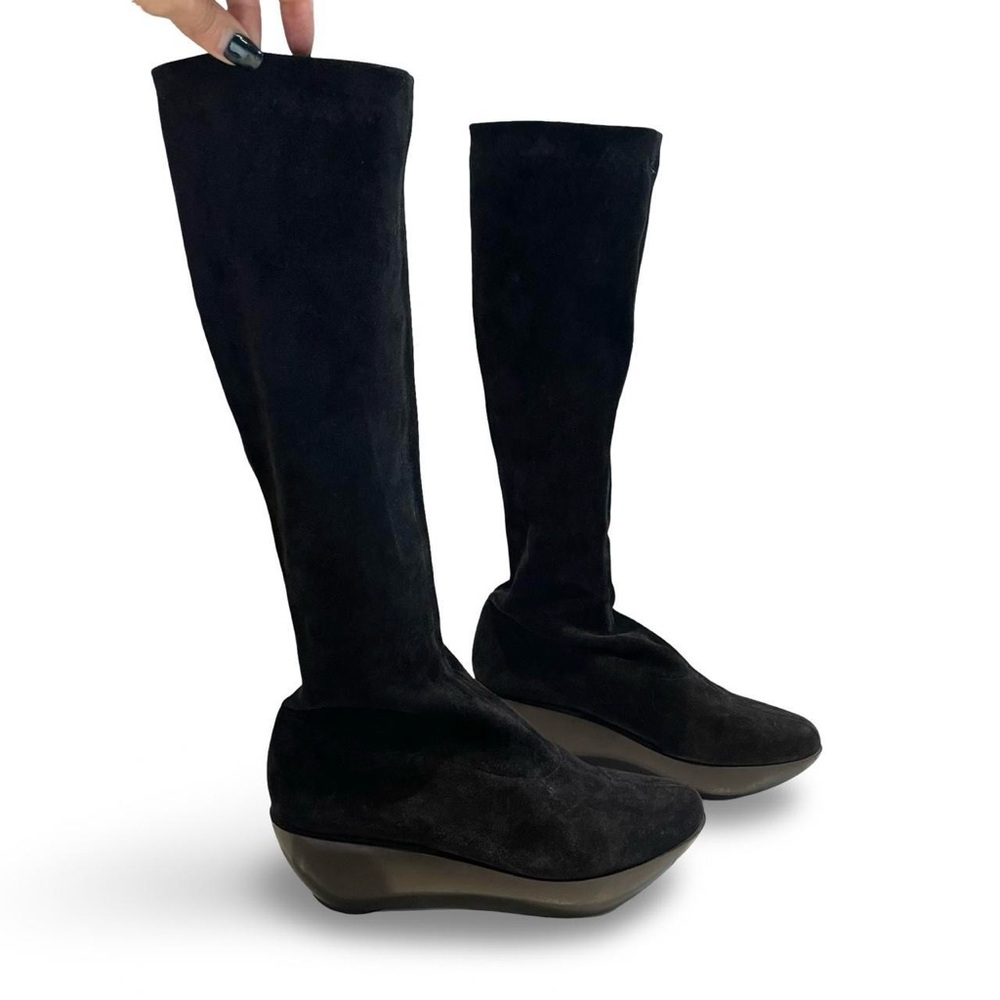 Robert Clergerie Black Wedge Boots
